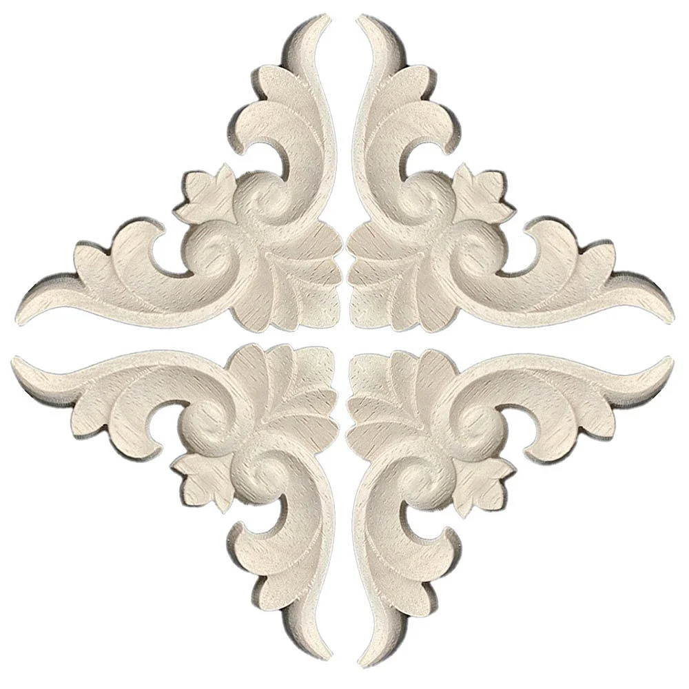 10PCS European Wood Decoration Carved Furniture Applique Decorative Background Patch Vintage Home Decor Ornaments Miniatures