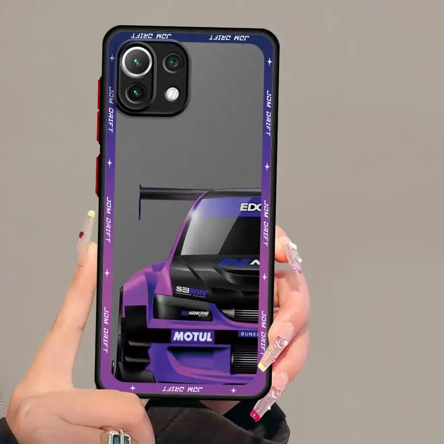 حافظة لهاتف Xiaomi Mi 11T Pro 11 Lite غطاء خلفي ياباني JDM Drift Car Red Sun