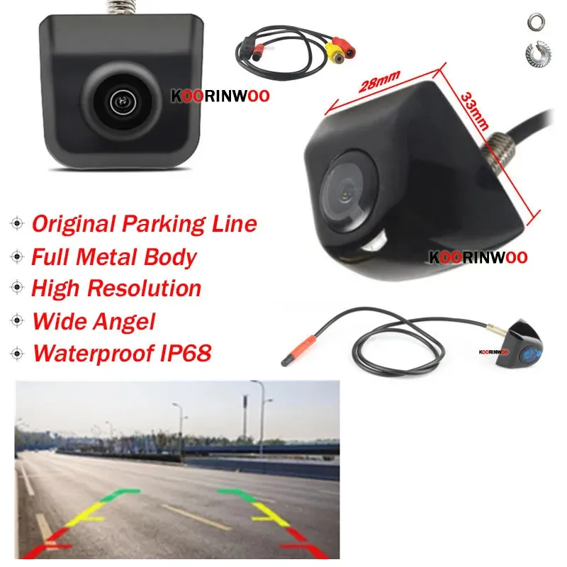 Koorinwoo Car Rear View Camera HD CCD 170 Degrees Wide Angle Front Backup Cameras Night Vision Cam Video System Auto Detector