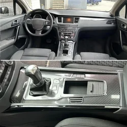 For Peugeot 508 2011-2017 Interior Central Control Panel Door Handle Carbon Fiber Stickers Decals Car styling Accessorie