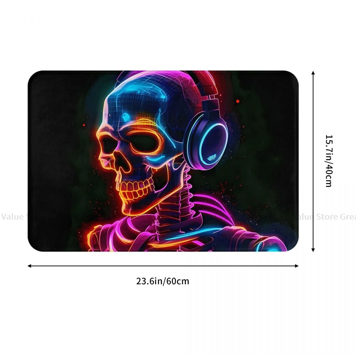 DJ Music Art Bedroom Mat DJ Skeleton Doormat Kitchen Carpet Outdoor Rug Home Decoration