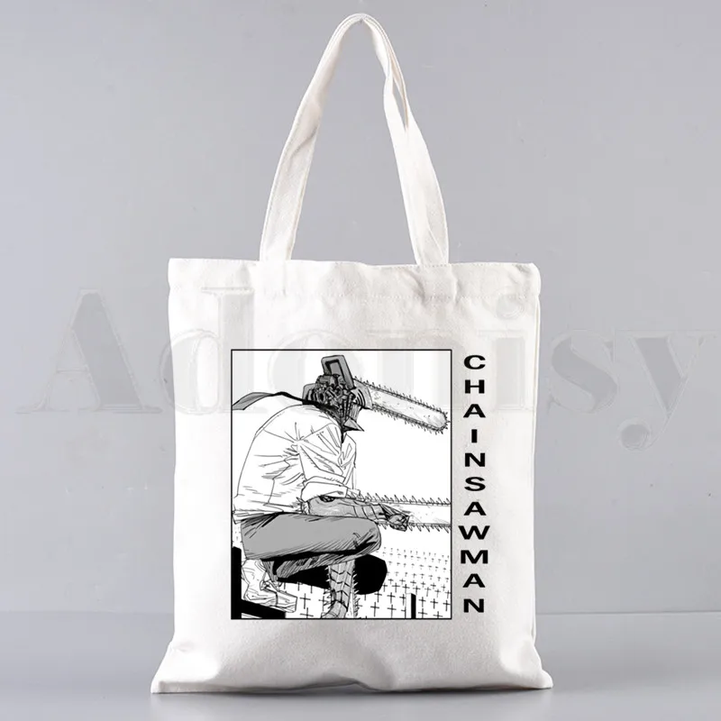 Chainsaw Man Manga Japanese Anime Pochita Makima Handbags Shoulder Bags Casual Shopping Girls Handbag Women Elegant Canvas Bag