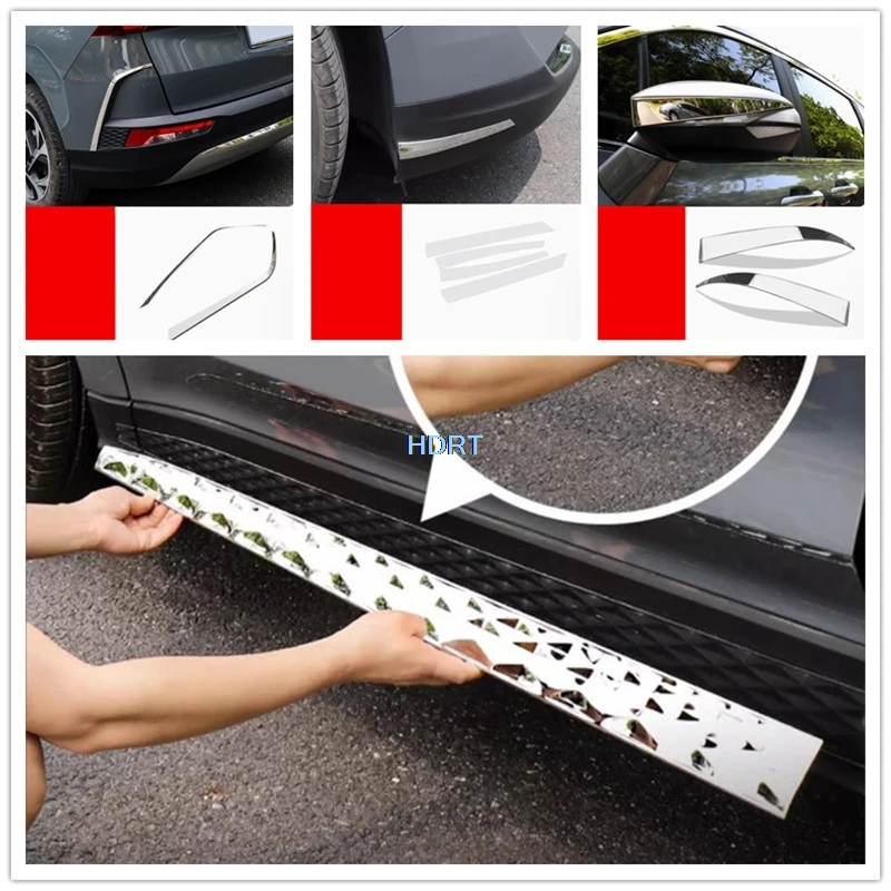 Für Hyundai Custo/Custin/Kusto 2021 + Auto Hinten Stoßstange Stamm Schwanz Tür Seite Rock Rand Gleitschiene vorne Racing Grille Fenster