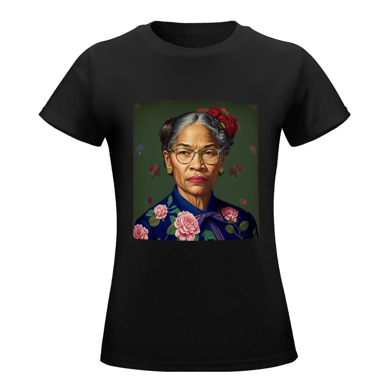 Portait of Rosa Parks by Kehinde wiley T-Shirt oversized vintage clothes heavyweights plus size t shirts for Women loose fit