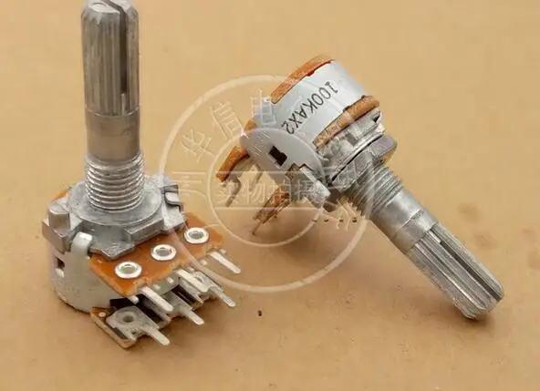 [YK] Japan 16 type double volume potentiometer A50K A100K A50KAX2 A50KX2 A100KAX2 A100KX2 25MM rachis SWICH