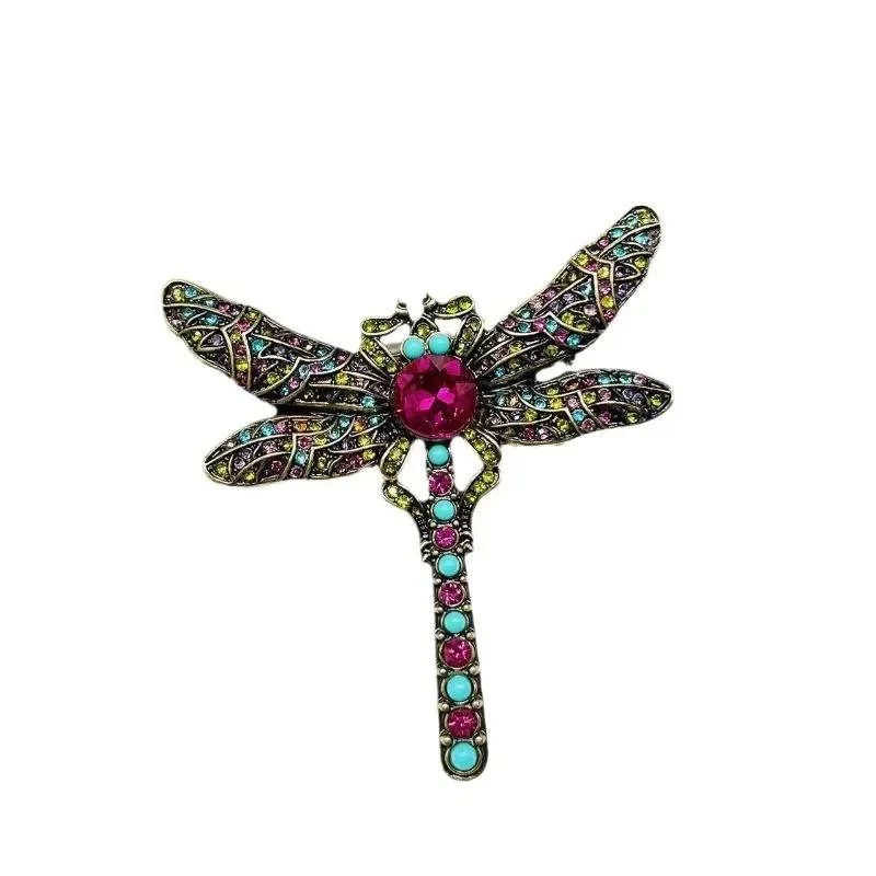 Mode Kristall Vintage Libelle Brosche Große Insekt Broschen Für Frauen Pins Hochzeit Schmuck Zubehör