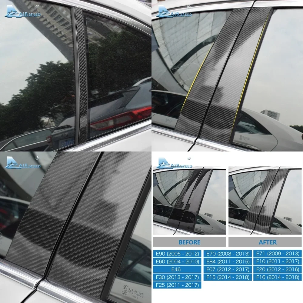 

Soft Carbon Fiber B Pillar Trim Sticker for BMW 3 Series 5 Series E90 E60 E46 E70 E84 F30 F20 F10 F15 F16 F25 Window Molding