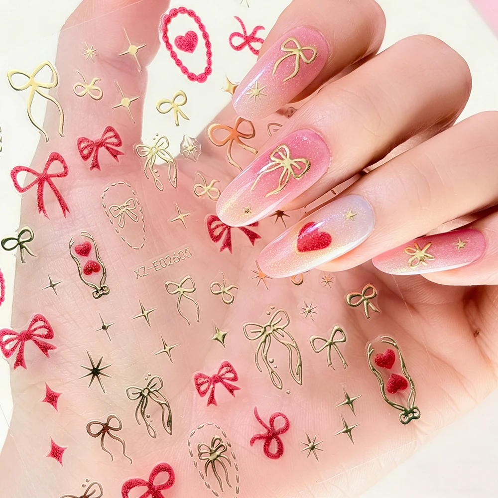 1pc Gold & Red Love Star Moon  - Nail Art Valentines Day 评论和价格