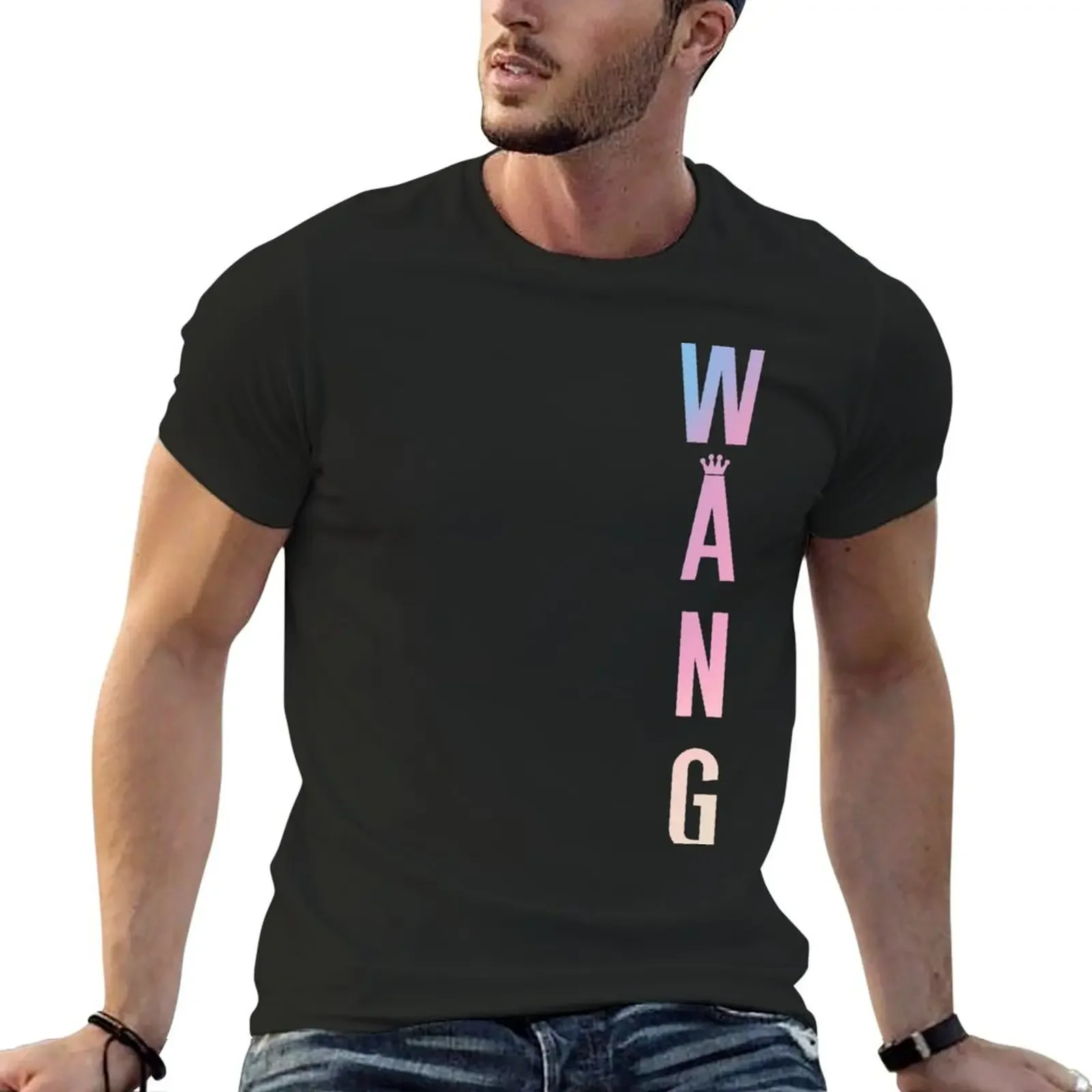 WANG – pastel vertical T-Shirt aesthetic clothes blue archive cotton graphic tees basketball graphic tees T-shirt men