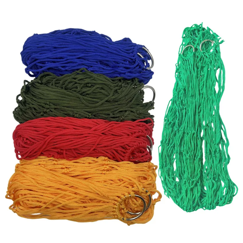 Outdoor Hammock Swing Camping Anti-rollover Nylon Rope Net Bag Tree Hanging Thickened Ultra-light Fishing Net Hammock