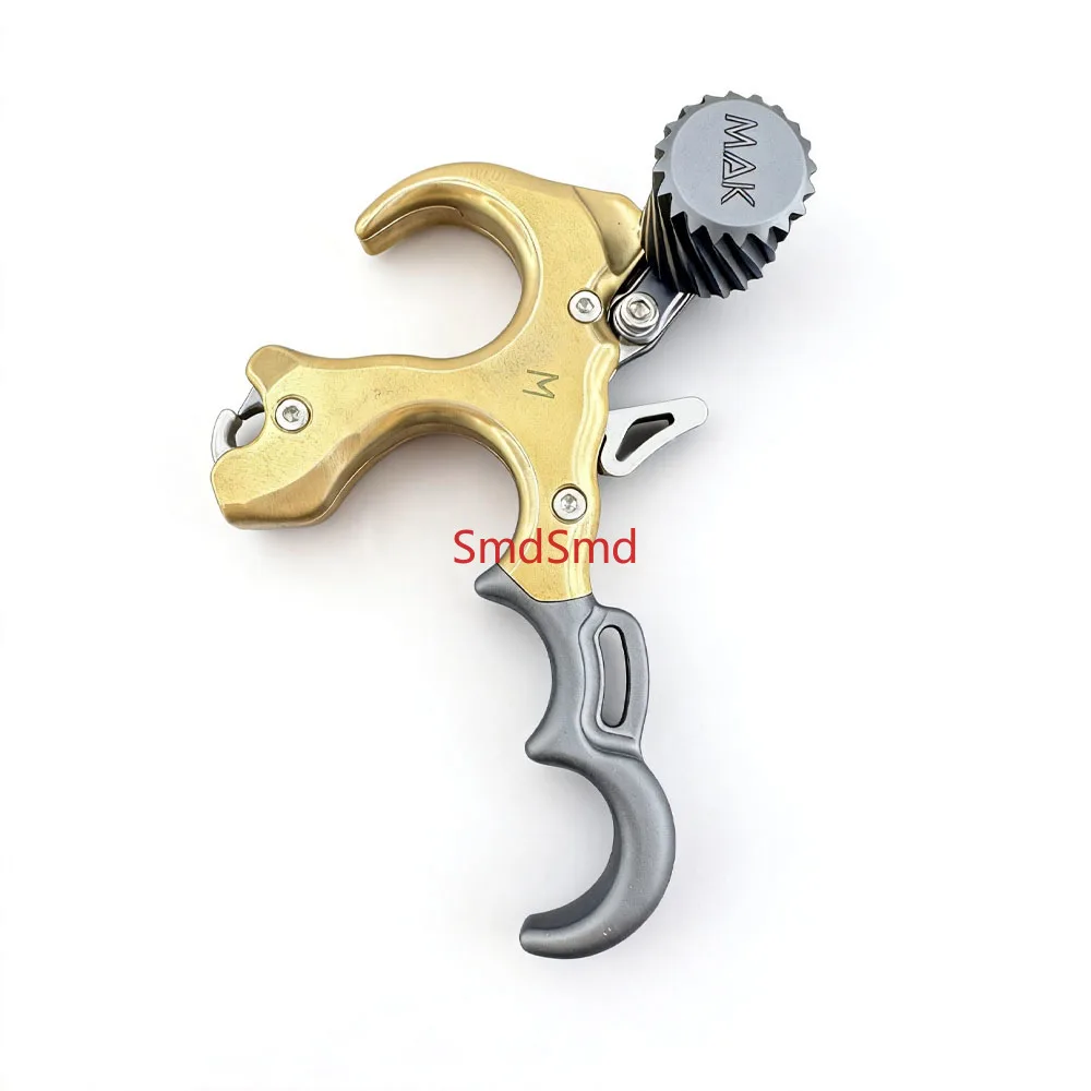 Premium Brass Archery Trigger Release, 3/4 Finger Grip Adjustable Tension Compound Bow Release Aid for Hunting & Pract