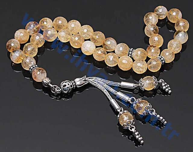 IQRAH Citrine Stone Rosary (8mm 925 carat Silver)