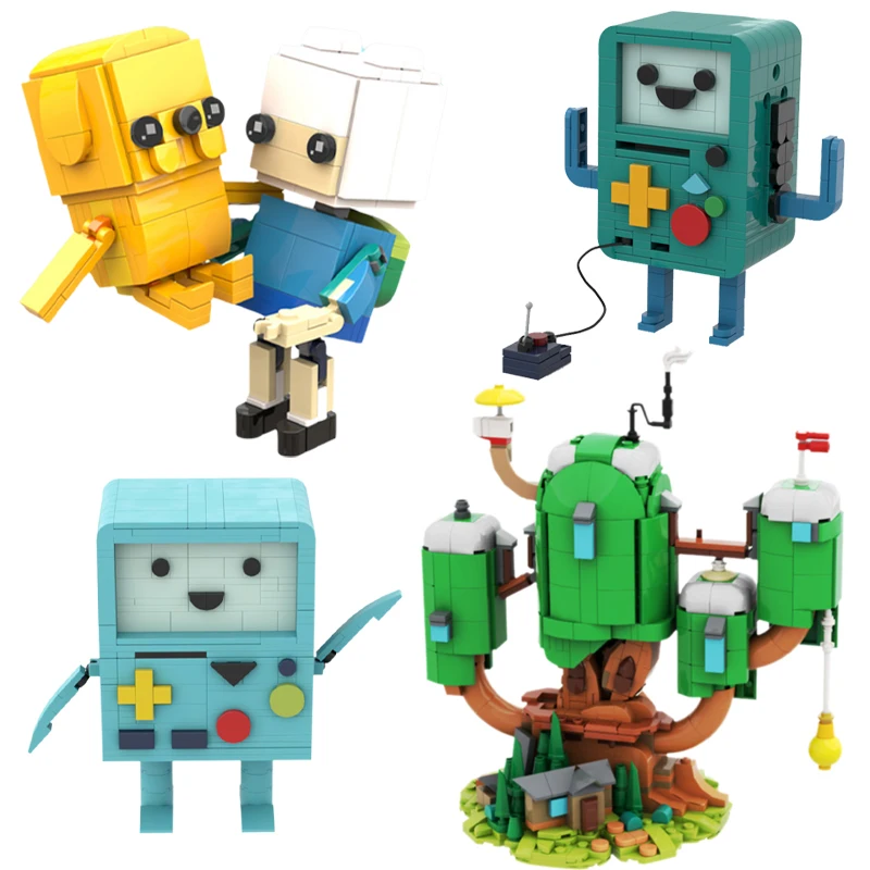 MOC Cartoon Figure BMO Games Console Building Blocks Set Adventureeds Finn And Jakes Treehouse Model DIY Kids Puzzle Toys Gift