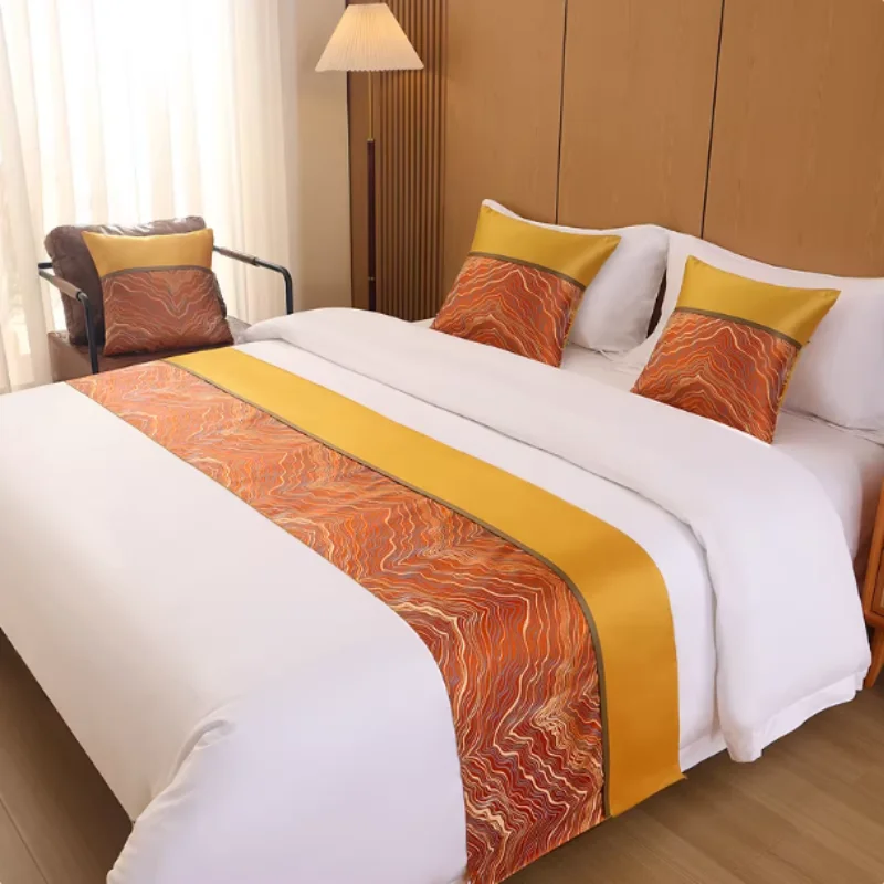 Hotel Bed Runner, Luxury Light Simple Bed Scarf, Bedding for Hotels & Homestays, Customizable Bed End Towel