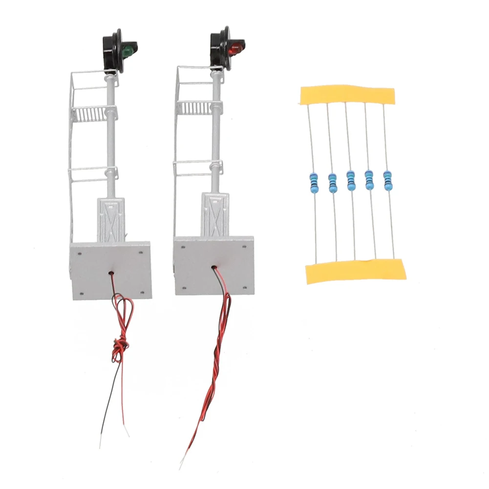 HO Scale Two-Light Searchlight Signal with Red Green LEDs for Model Train Layouts 3V DC Only Steel Material Construction