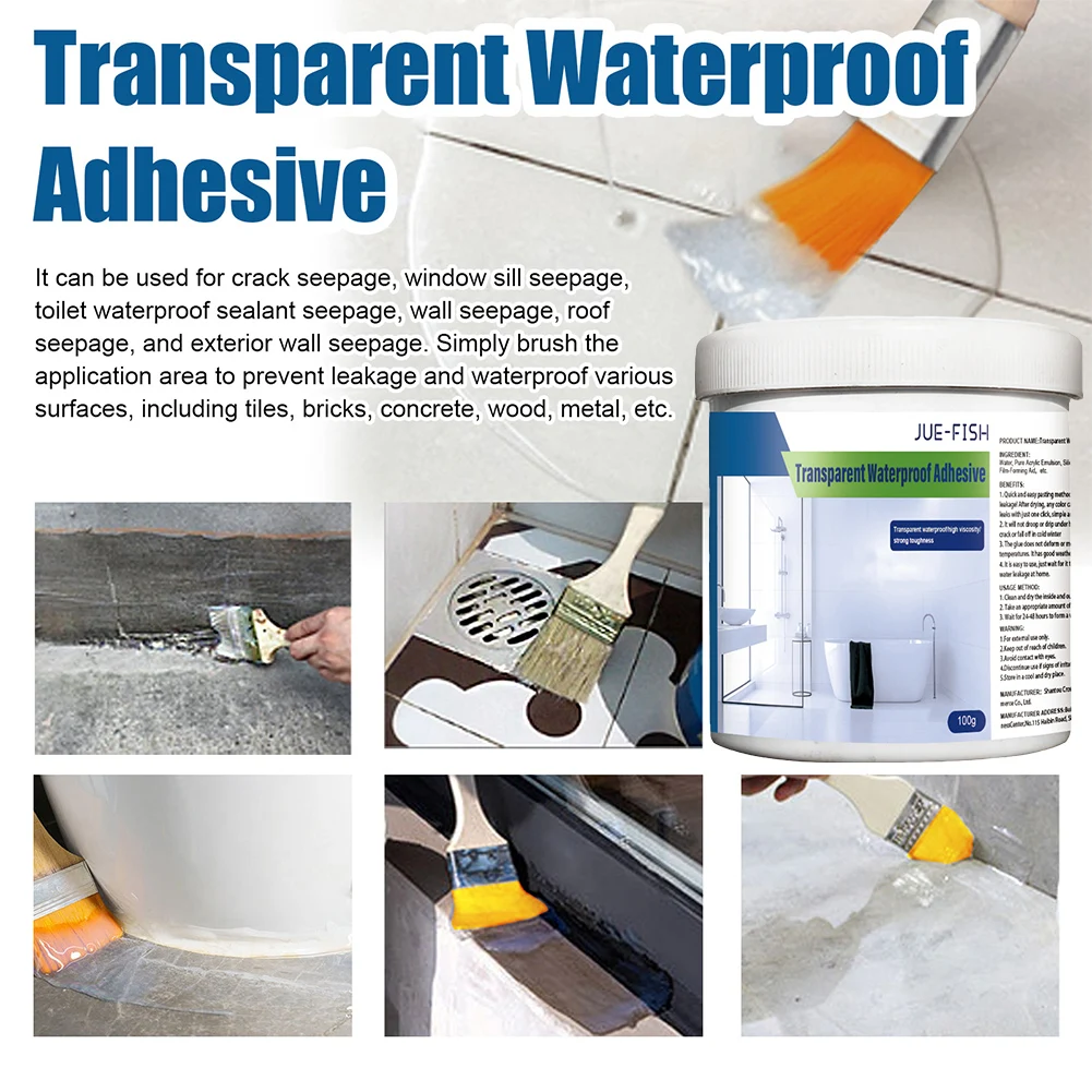 1-5PCS Waterproof Sealant Agent Transparent Glue Toilet Anti-Leak Glue Roof Repairing Broken Agent Sealant Leak-trapping Tools