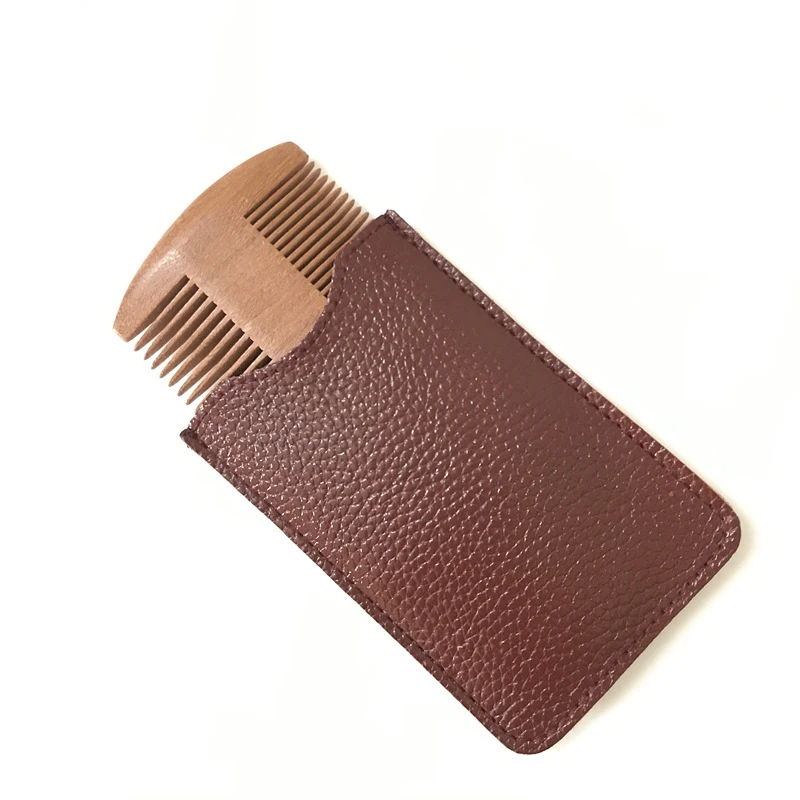 天然木ひげコーム,あごひげ用,あごひげ用,薄めの歯,帯電防止ポケット,日常生活用