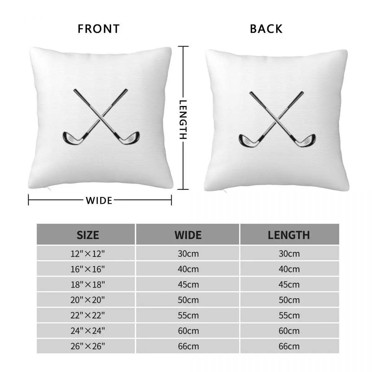 Crossed Golf Clubs Logo Pillowcase Polyester Linen Velvet Printed Zip Decor Home Cushion Cover 45x45