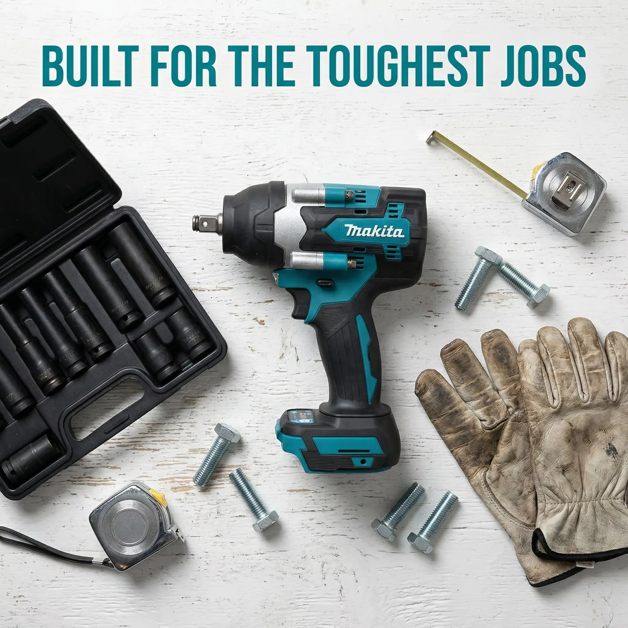 Makita DTW700 18V Brushless Cordless Impact Wrench 1/2 Inch 1000N·m 4 Speed Auto Stop for Truck and Heavy Machinery