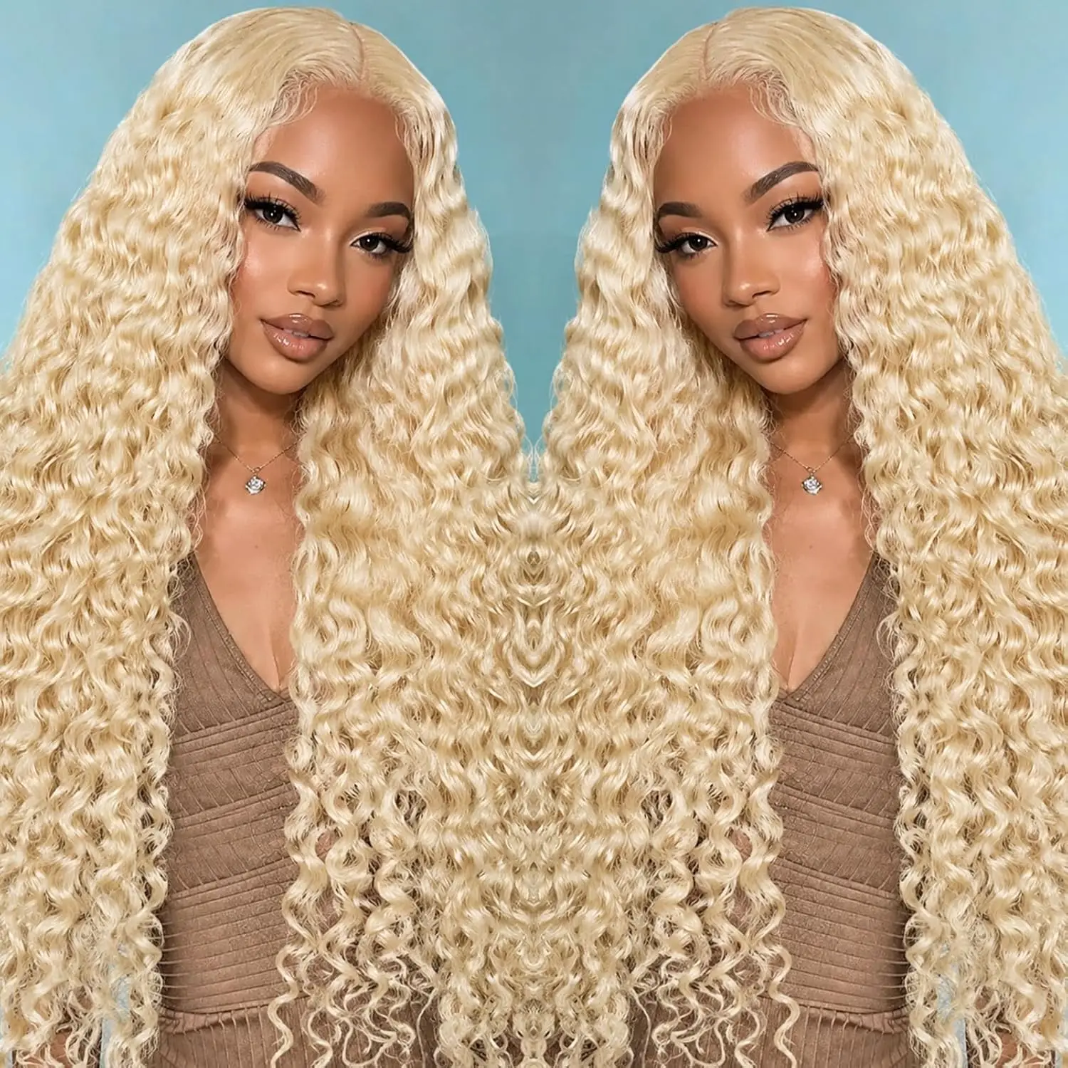 613 Blonde Deep Wave Wig 13x4 HD Lace Frontal Wigs 250 Density 34inch Pre Plucked Brazilian Vietnamese Natural Burgundy 99j Frontal Wig Colored Curly Pre-pluck Human Hair Wigs 200 250 Density Hd Lace Frontal Human Hair Wigs 427 hilight wigs 350 wigs