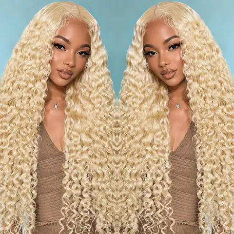 Pre Plucked Brazilian 613 Blonde Deep Wave Wig 250 Density 13x4 HD Lace Frontal Wigs Vietnamese Natural Burgundy 99j Frontal Wig Colored Curly Pre-pluck Human Hair Wigs 200 250 Density Hd Lace Frontal Human Hair Wigs 427 hilight wigs 350 wigs