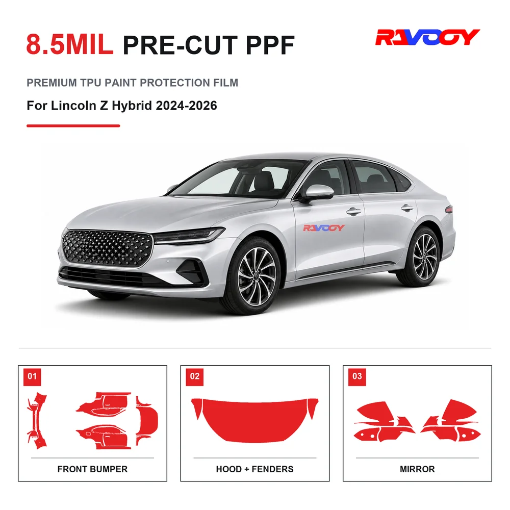 Precut PPF For Lincoln Z Hybrid 2024-2026 8.5mil TPU Clear Paint Protection Film Self Healing Hydrophobic UV Stone Chip Guard