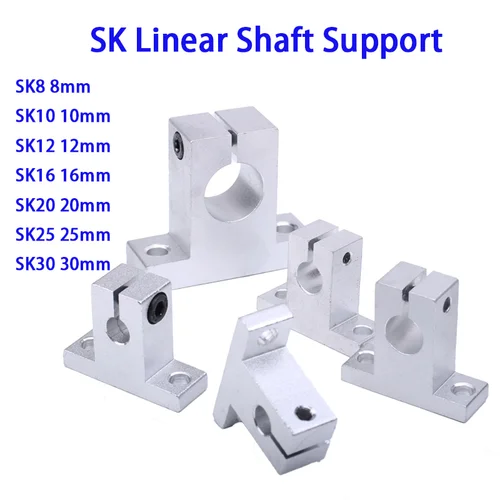 Imagen 1 del producto 1/ 4 unids/lote SK8 rodamiento lineal SK10 SK12 SK16 SK20 SK25 SK30 8mm eje de carril soporte de eje de movimiento CNC soporte de impresora 3D
