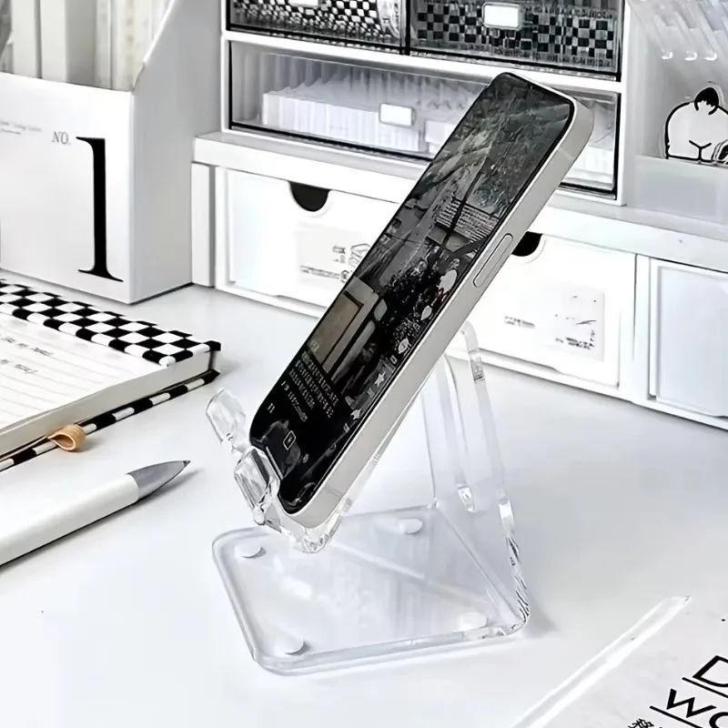 1 Simple Style Acrylic Transparent Desktop Mobile Phone Stand  One Must have Creative Thickened Stand in The Dormitory