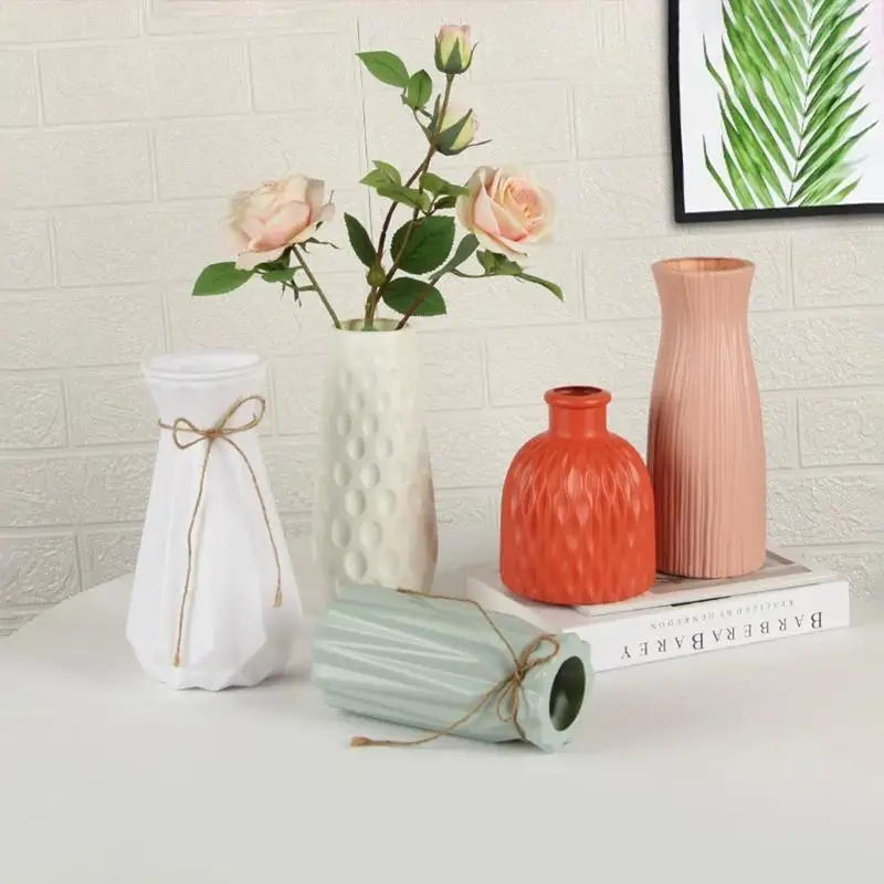 PP Vases Imitation Ceramic Flower Pot Nordic Decor Wedding Ramadan Outdoor Home Table DIY Gifts Bonsai Holiday Yard