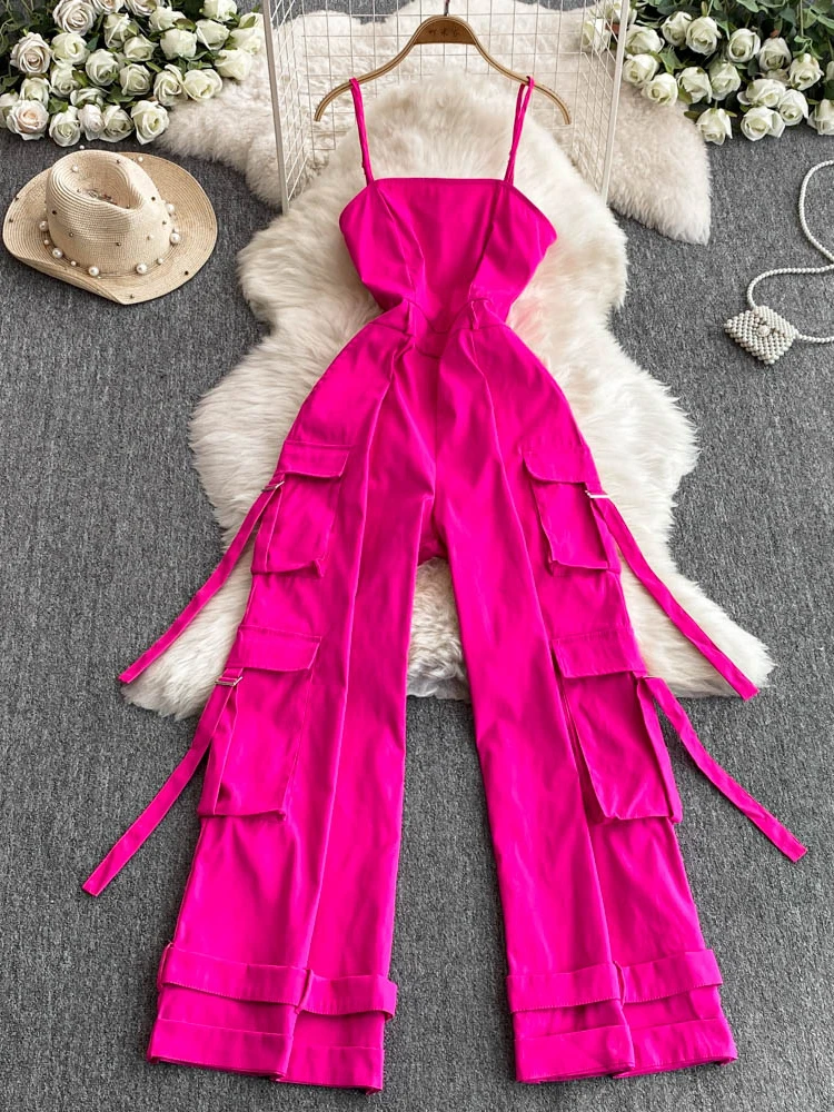 จั๊มสูทขาบานทรงหลวมเอวสูงสำหรับผู้หญิง รุ่นใหม่ประจำฤดูร้อนปี 2025 เหมาะสำหรับใส่ทำงานหรือเดินทาง