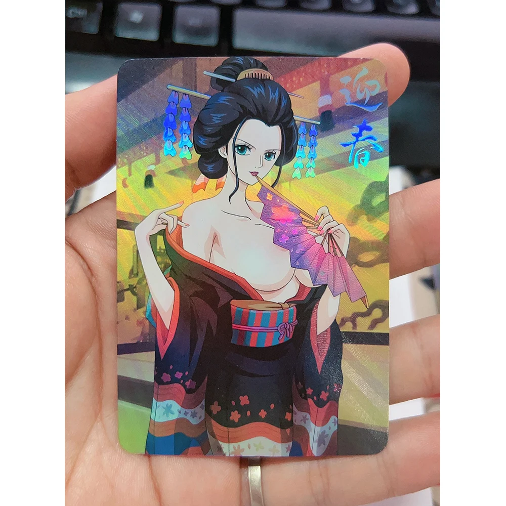 DIY ACG อะนิเมะ One Piece Anita Hailey Nami Premium Glitter การ์ดเด็กเกมของเล่นสะสมการ์ดวันเกิดคริสต์มาสของขวัญ