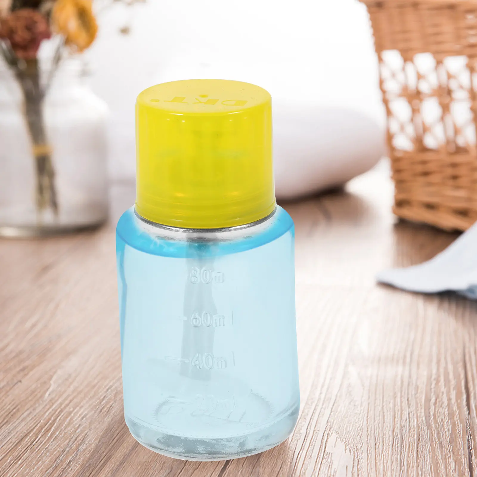 

Clear Glass Empty Pump Bottle Pressing Design for Nail Polish Remover Toner Makeup Liquid Refillable Travel Dispenser