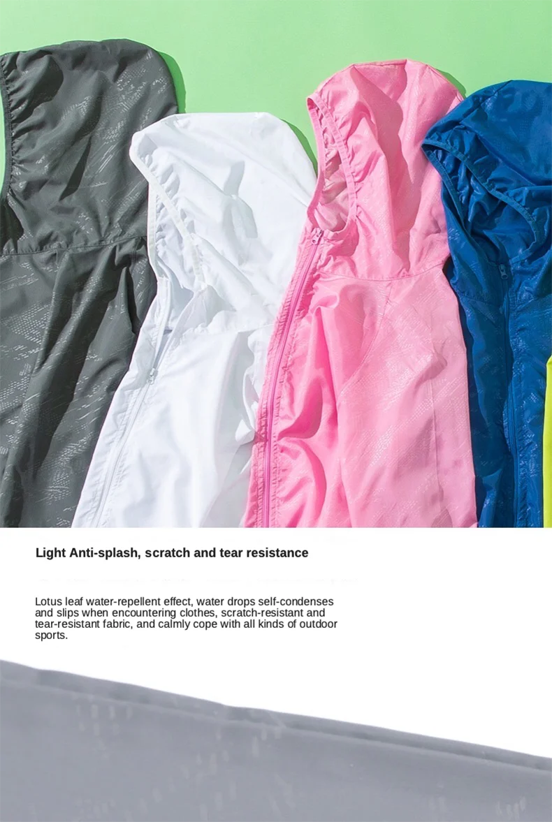Jnln Camping Regen jacke Männer Frauen wasserdichte Sonnenschutz kleidung Angeln Jagd kleidung schnell trocknende Wind jacke mit Tasche – Detail 7