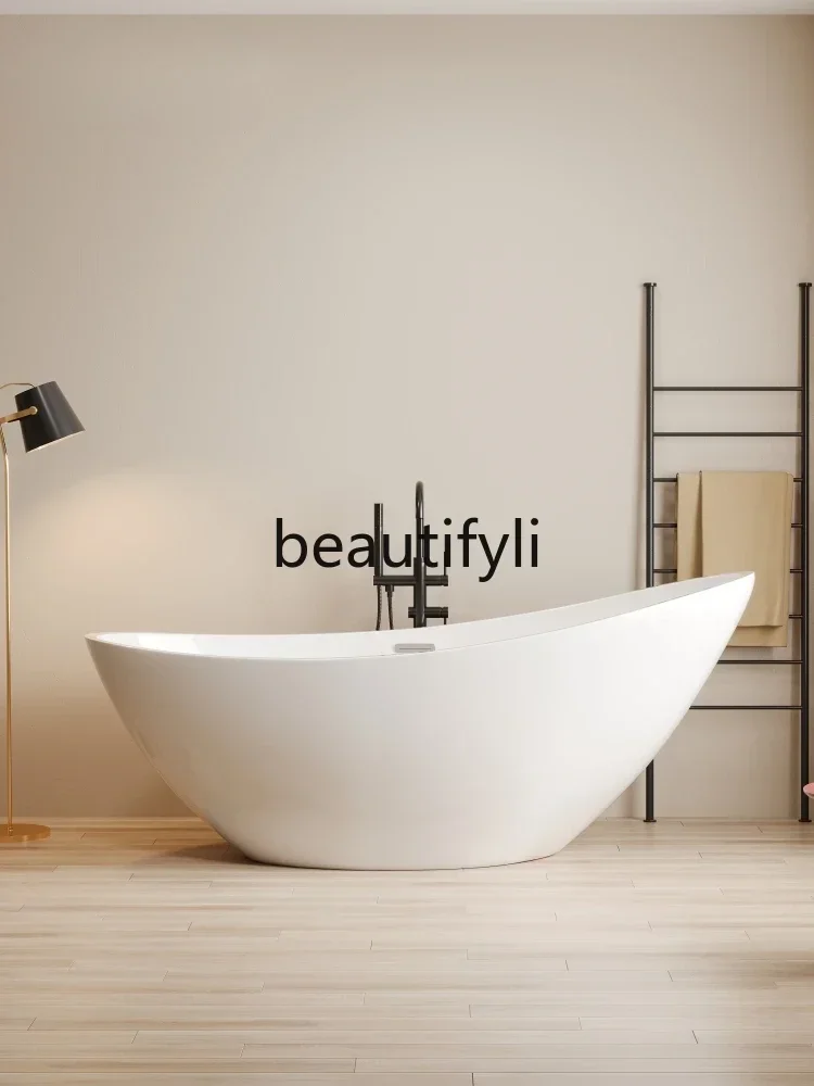

Asmt14 Adult simple independent acrylic crescent hotel B & B bathtub 1.5-1 meters