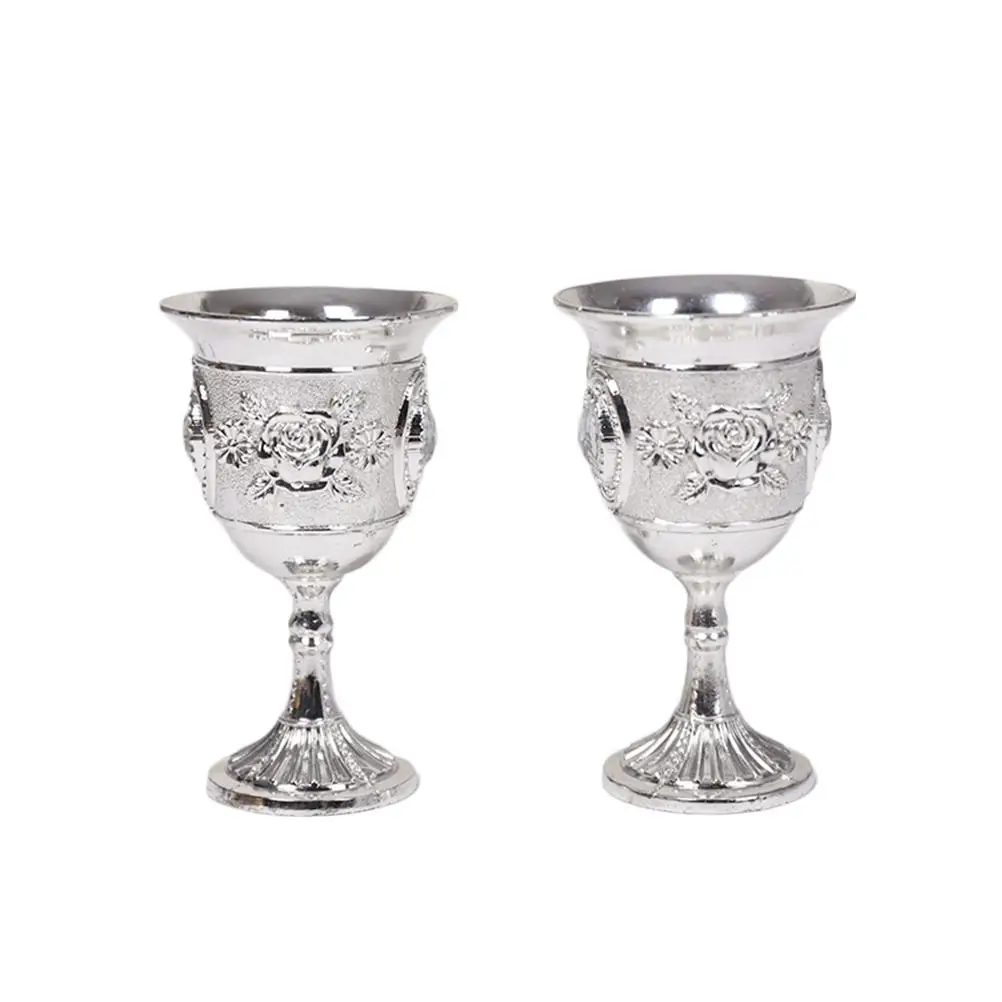 

Tall White Glass Goblet Stem-cup Unbreakable Metal Luxury Reusable Drinkware Picnic Unbreakable Glass Bar Party