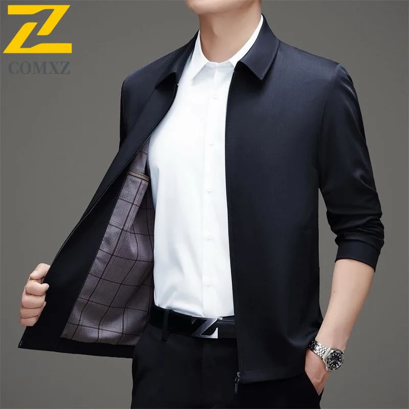 

COMXZ Mens Premium Jacket Slim Fit Business Casual Lightweight Office Work Wedding Party Jackets Banquet Formal Stylish Coat