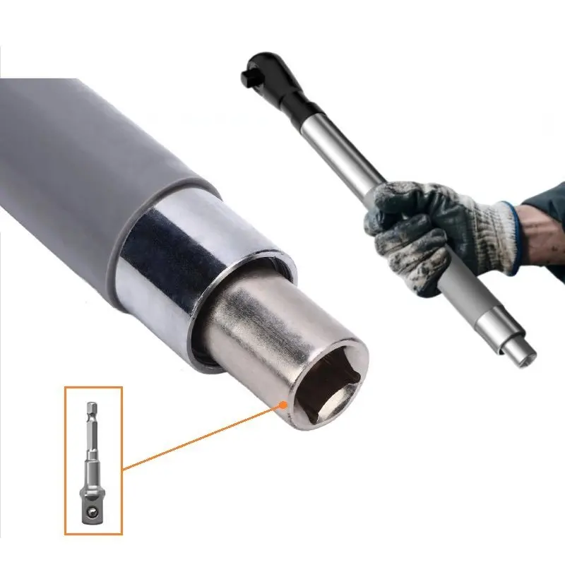 

Impact Wrench Extension Rod Auto Repair Tool Accessories with 1/2 Inch Drill Adapter 4 Conversion Adapters for Small Spaces