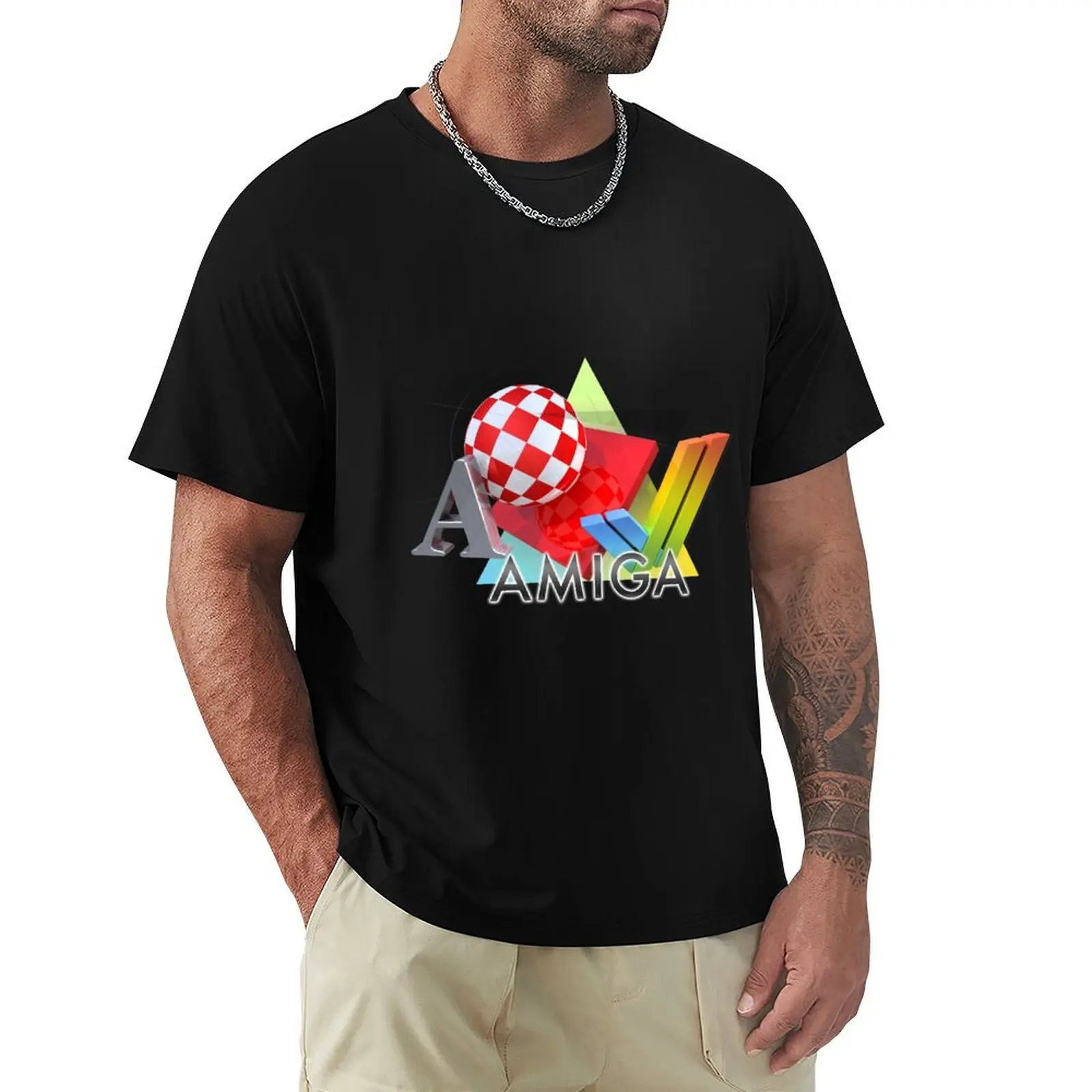 A combination of Amiga logos recreated in 3D T-Shirt Casual Lightweight Short Sleeve Top
