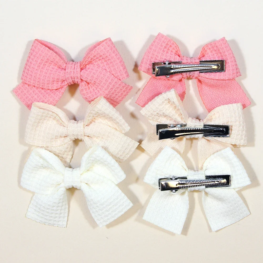 10 Stück Weiche Baumwoll-Haarspangen für Mädchen, Süßes Design, Farbblock-Haarklammern, Zarte Haarclips, Kinder-Accessoires – Detail 2