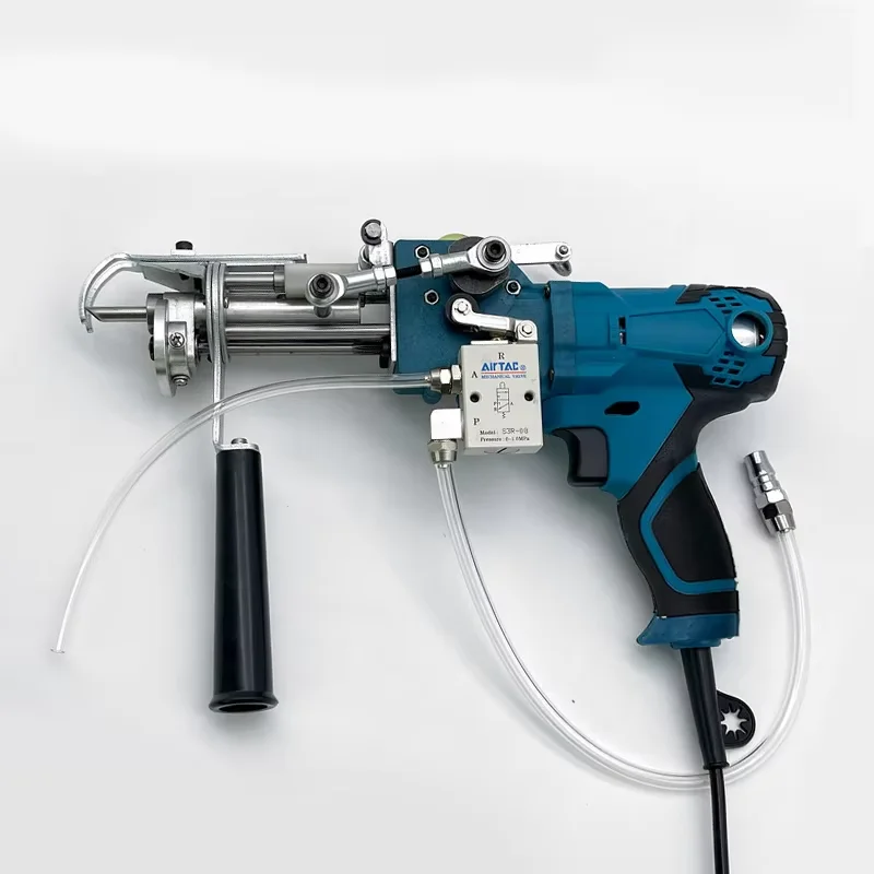 AK-III Pneumatic Tufting Gun 2-in-1 Cut & Loop Pile 20-60mm 9 Needles Carpet Rug Making Machine Semi-Professional Air Power Tool