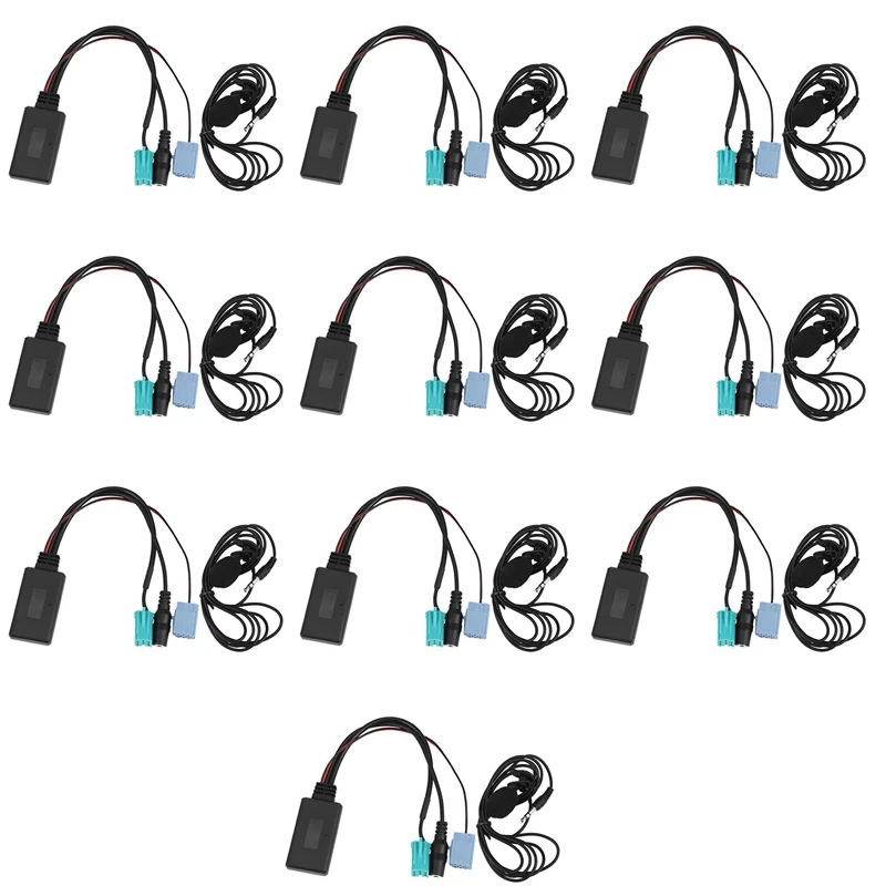 10X Car Bluetooth 5.0 Aux Cable Microphone Handsfree Mobile Phone Free Calling Adapter For Renault 2005-2011