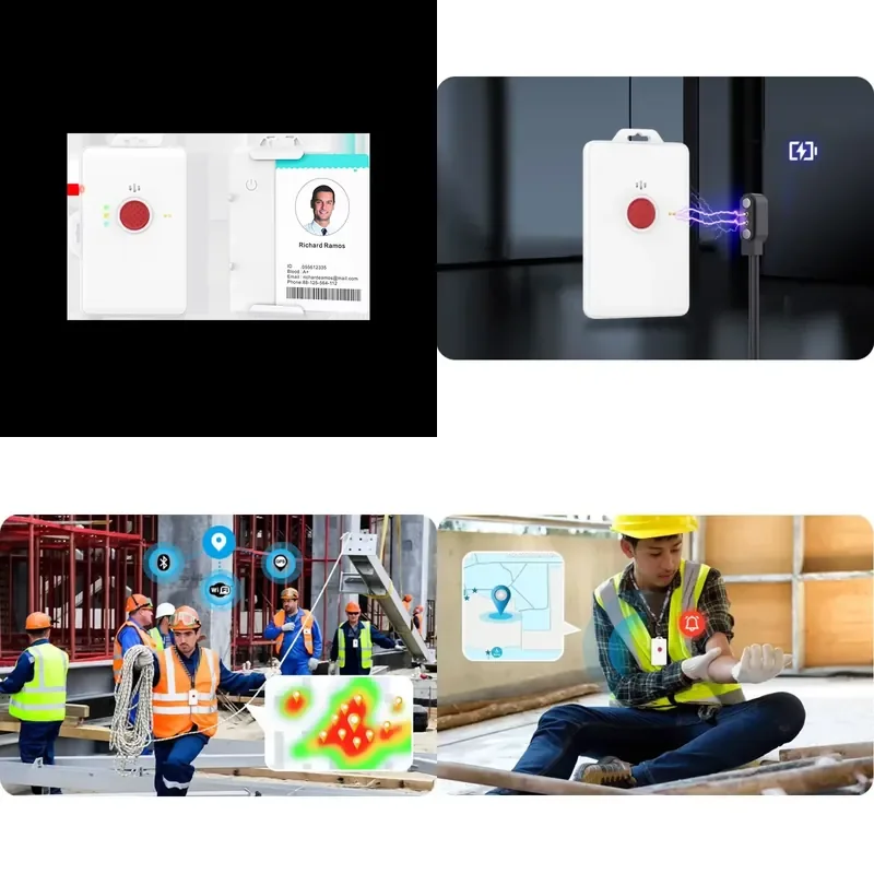 Magnetic Rechargeable Silm Badge Card Design Tracking Tag SOS Button LoRaWAN GPS Tracker IP67 Moko Smart LW006-SB