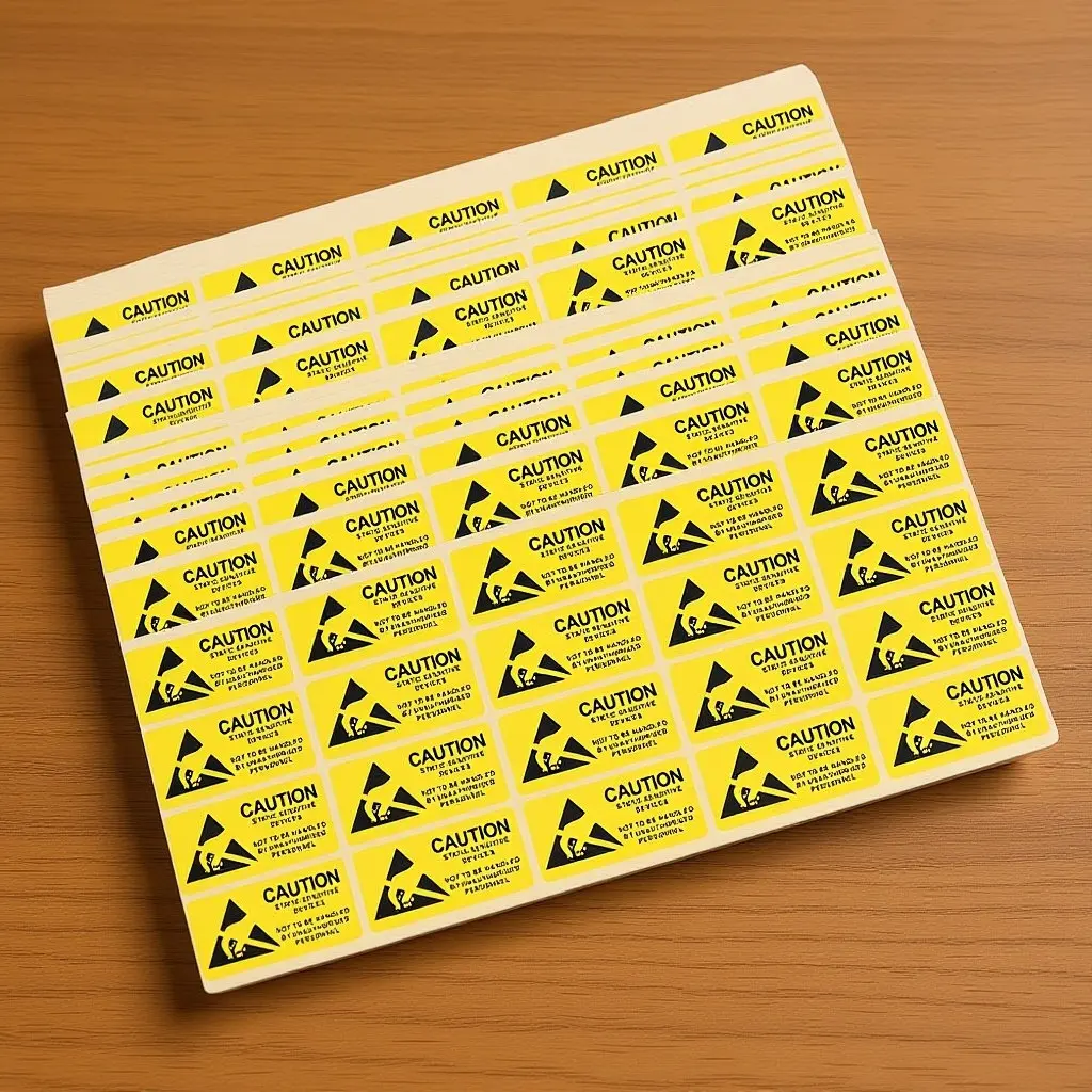 200Pcs ESD Warning Sticker Set for Electrostatic Sensitive Devices Electrical Safety Signs Anti Static Protection Labels Decals
