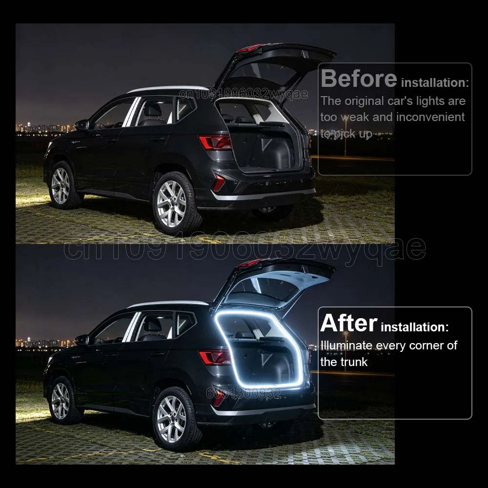 Car Trunk Light For Jetta VS5 VS7  Car Interior Atmosphere Light White Warm White Red Blue Green Purple LED Light Bar Auto Parts