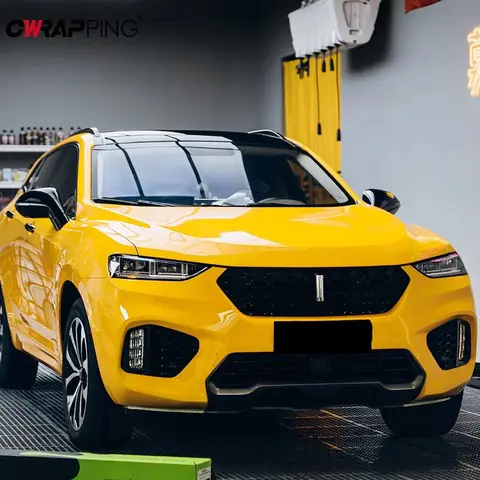 Parlak Sarı Araba Çıkartmaları Vinil Kaplama Su Geçirmez Vinil Oto Tuning Filmi Hava Tahliyeli Dekorasyon Kaplama Filmi Araba Aksesuarları için