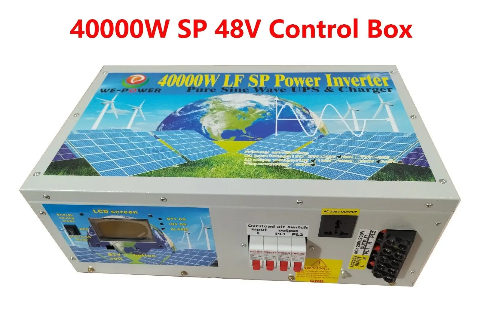 160000 ث/40000 واط التردد المنخفض سبليت المرحلة 48VDC/110 فولت ، 220 فولت التيار المتناوب موجة جيبية نقية عاكس الطاقة الشمسية LCD/UPS/غطاء شاحن البطارية