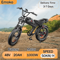 Emoko C93 Electric Bicycle 1000W Motor 48V20Ah Lithium Battery Adult Snow Mountain Off-Road Electric Bike 20*4.0 Inch Fat E-Bike
