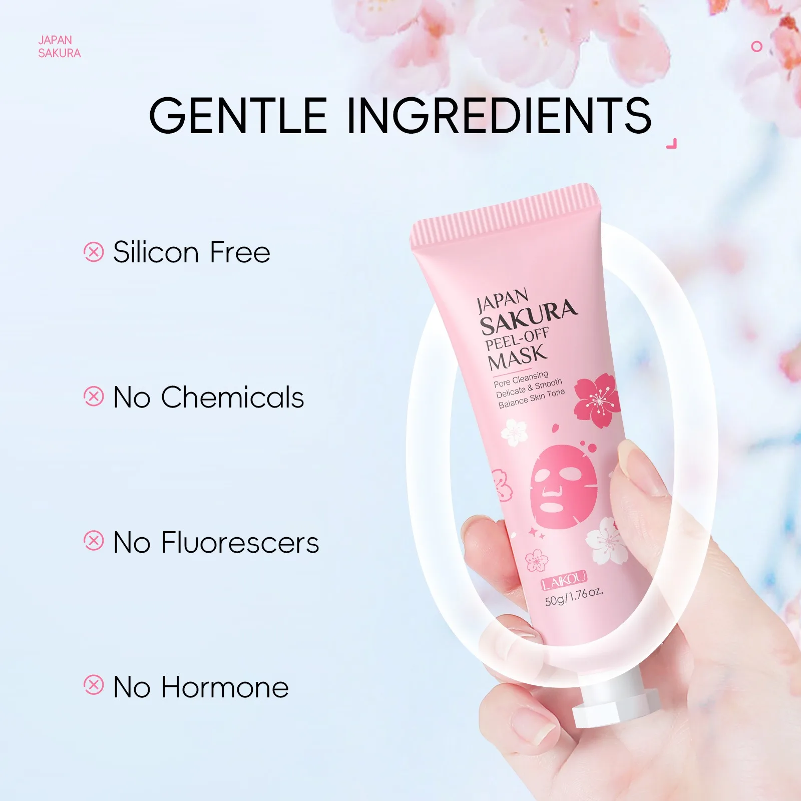 1/2count Japan Sakura Tear-Off Mask 50g Deep Cleansing Cosmetic