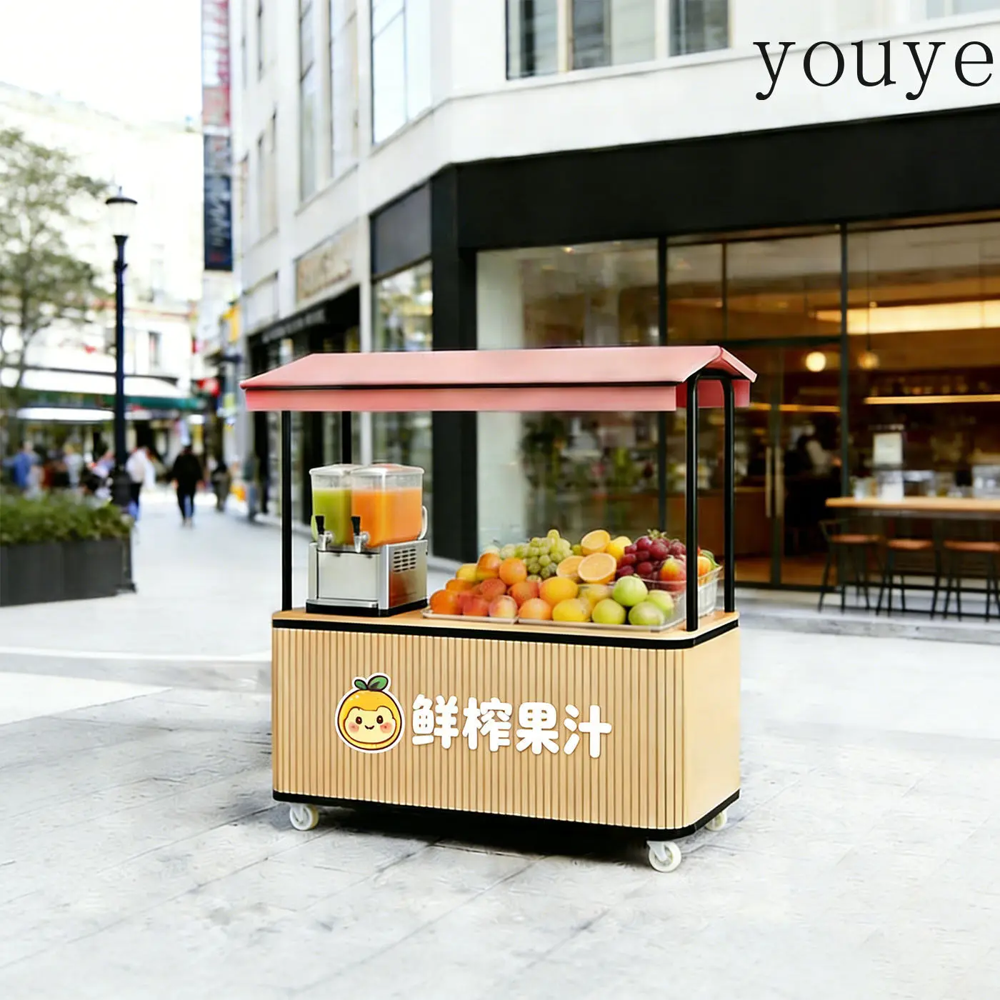 

Commercial street stall carts, outdoor food carts, food court snack carts, market-side activity carts with wheeled mobile stalls