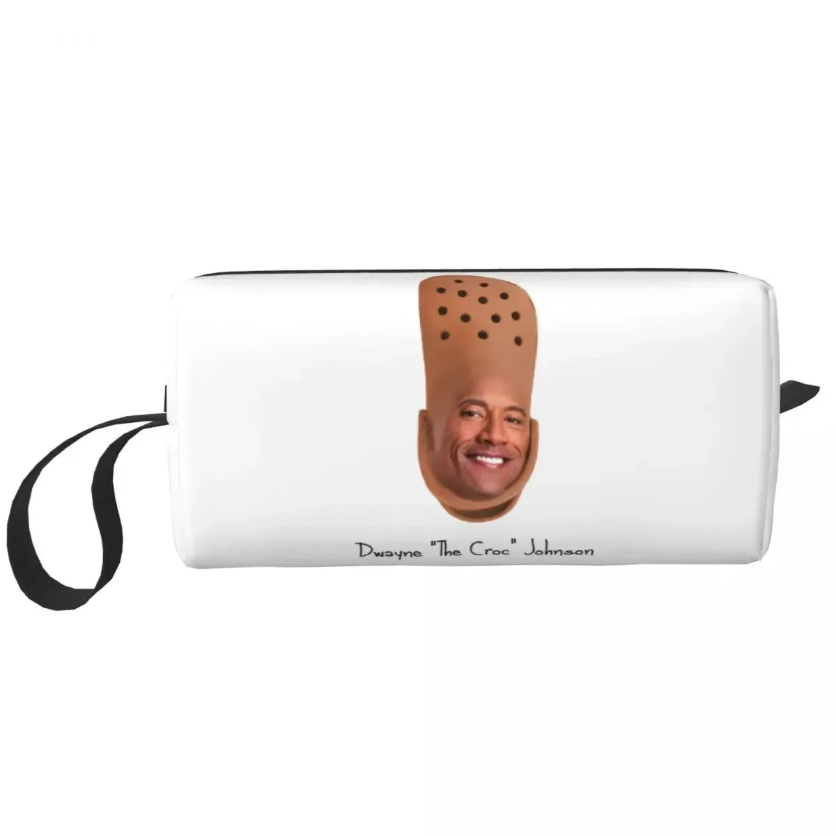 Custom Dwayne The Croc Johnson Toiletry Bag Women Makeup Cosmetic Organizer Ladies Beauty Storage Dopp Kit Box